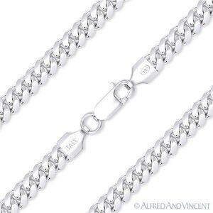 4.9mm Miami Cuban / Curb Link Italian Chain Bracelet in .925 Sterling Silver w/
